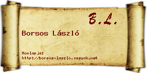 Borsos László névjegykártya